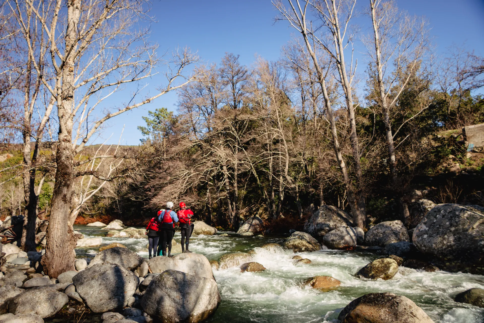 Emerald waters flowing through the Corsican countryside