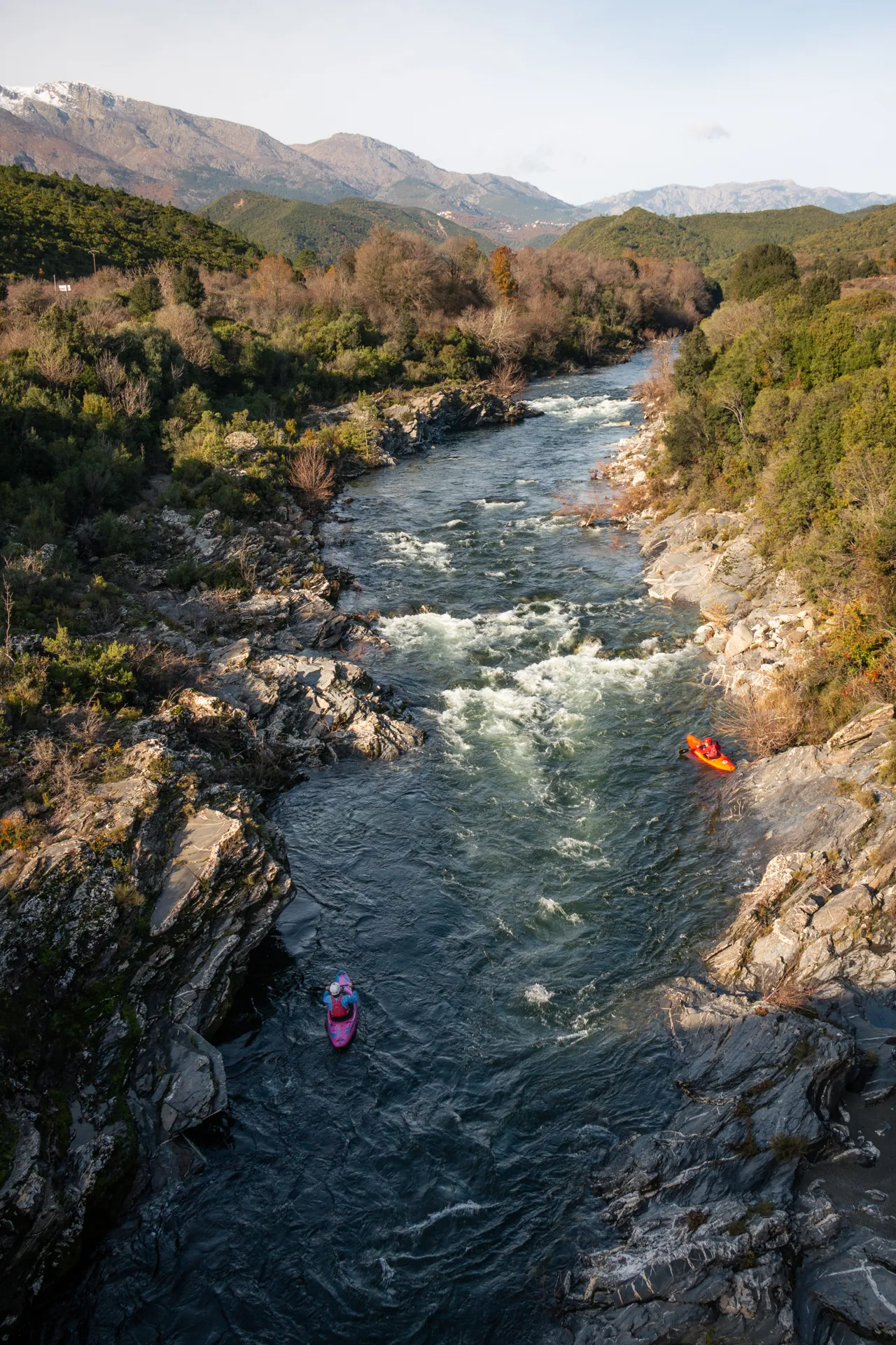 River boulders and whitewater on the Tavignano